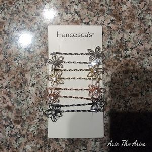 8 METAL FLORAL HAIR CLIPS